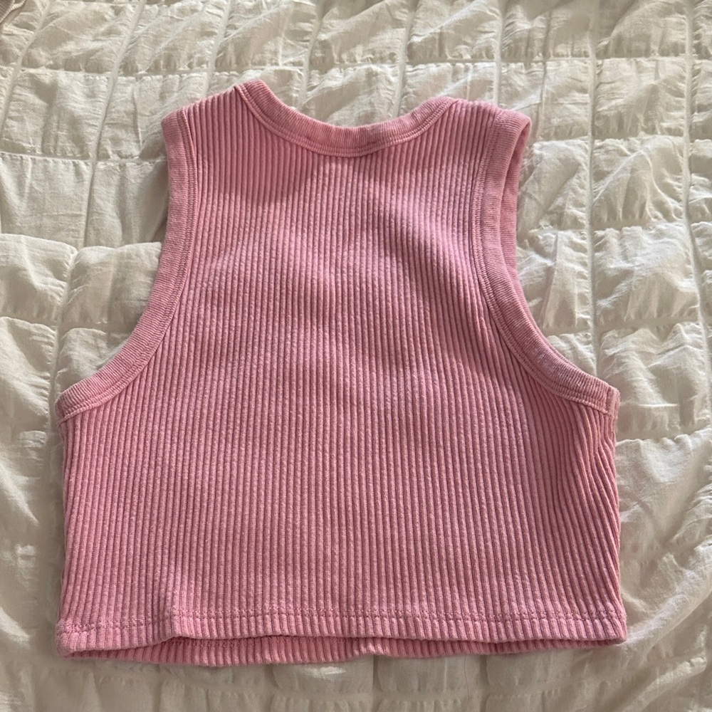 I.AM.GIA Pink Ribbed Tank Top - Picture 3 of 3